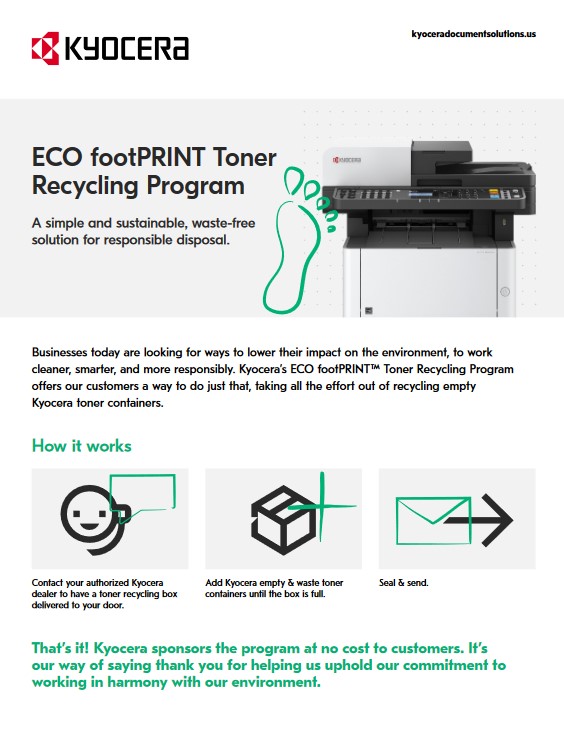 ECO FootPRINT, Kyocera, Enviroment, Document Solutions Unlimited