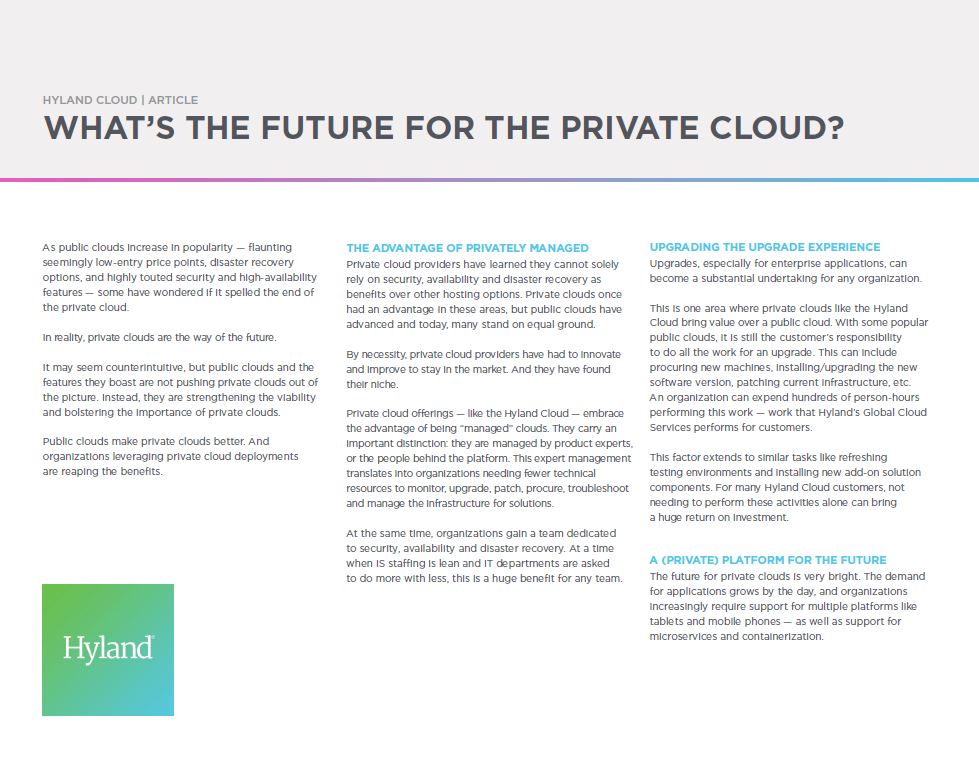 Private Cloud, Public Cloud, Hyland, Kyocera, Software, Document Management, Document Solutions Unlimited