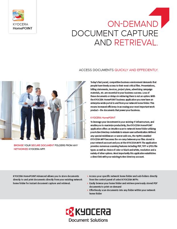 Kyocera, Software, Capture And Distribution, Homepoint Advanced, Document Solutions Unlimited