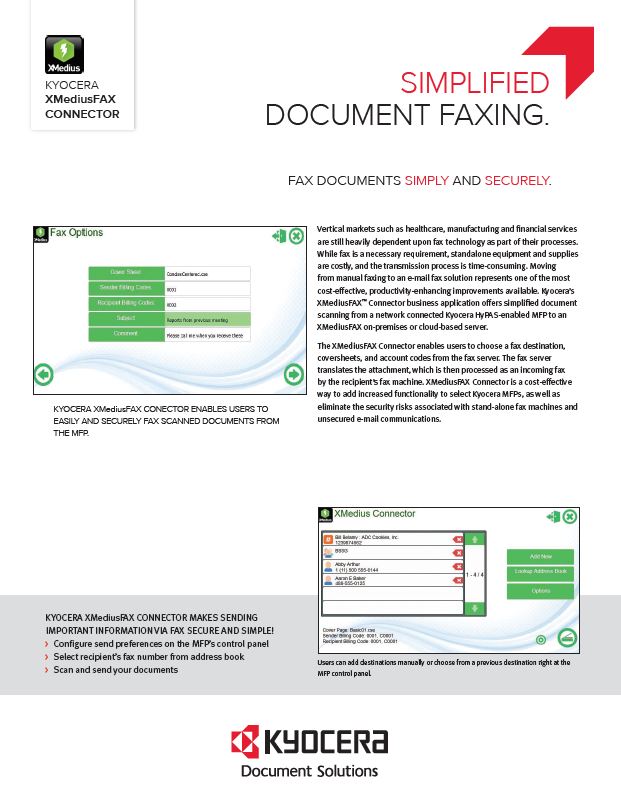 Kyocera, Software, Document Management, Xmediusfax Connector, Document Solutions Unlimited