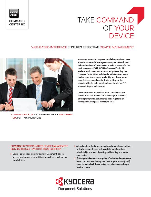 Kyocera, Software, Network, Device Management, Command Center Rx, Document Solutions Unlimited