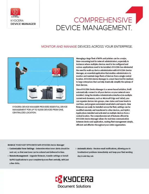 Kyocera, Software, Network Device Management, Kyocera, Device Manager, Document Solutions Unlimited